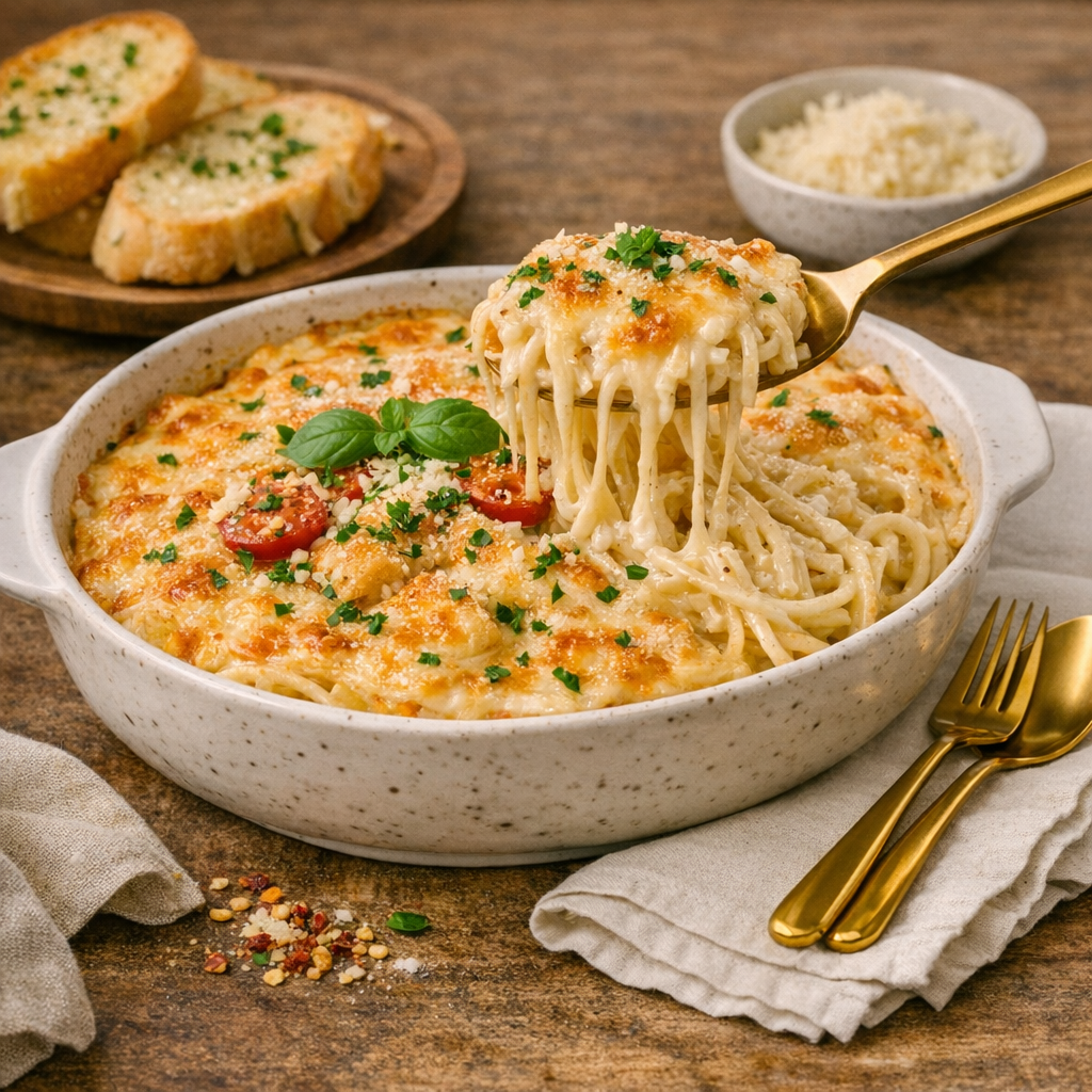 alfredo baked spaghetti