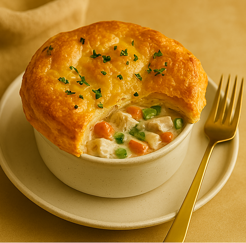 Bold Plating chicken pot pie with puff pastry