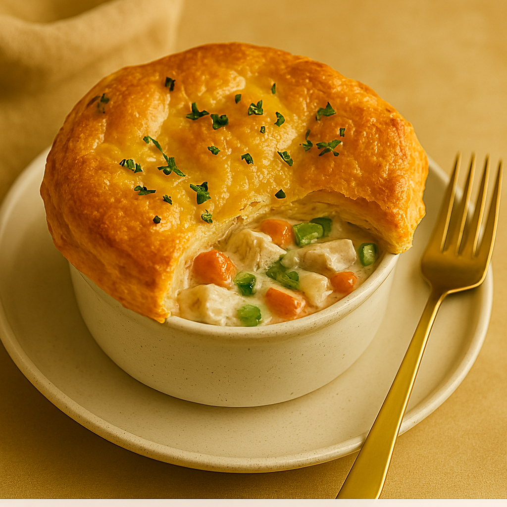 chicken pot pie with puff pastry
