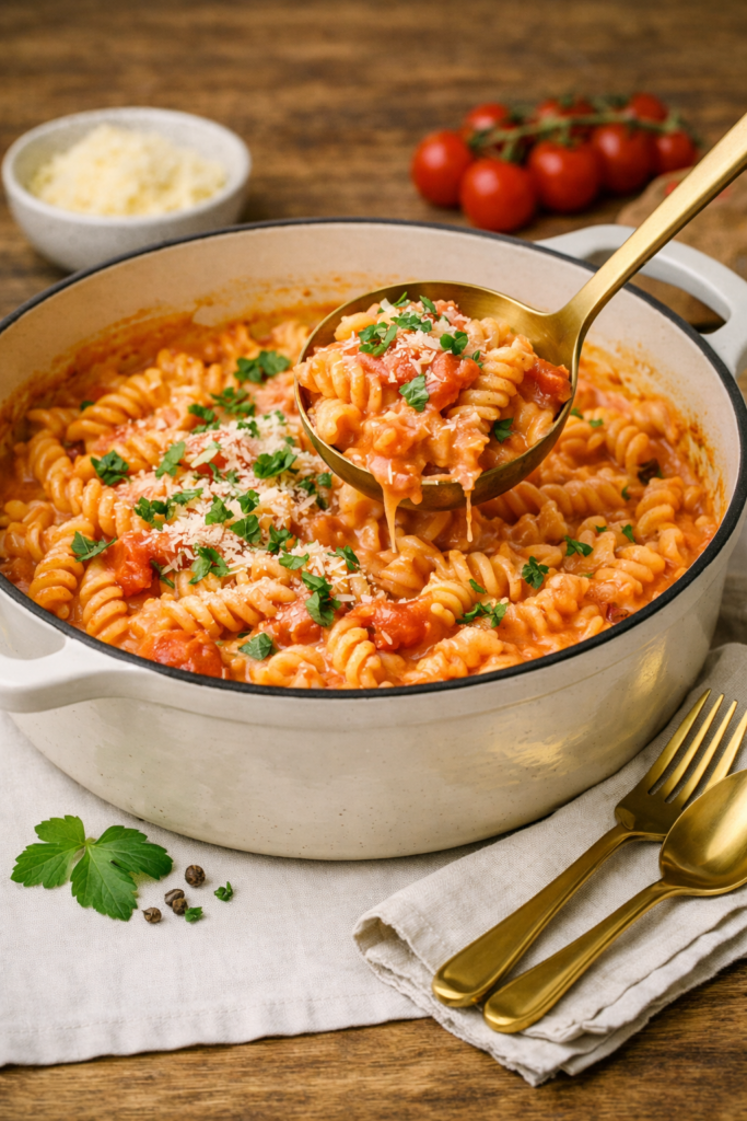 one pot creamy tomato pasta