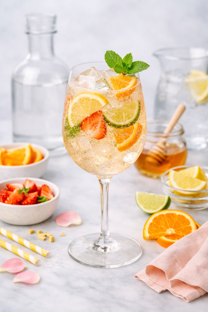 sparkling citrus vodka spritz