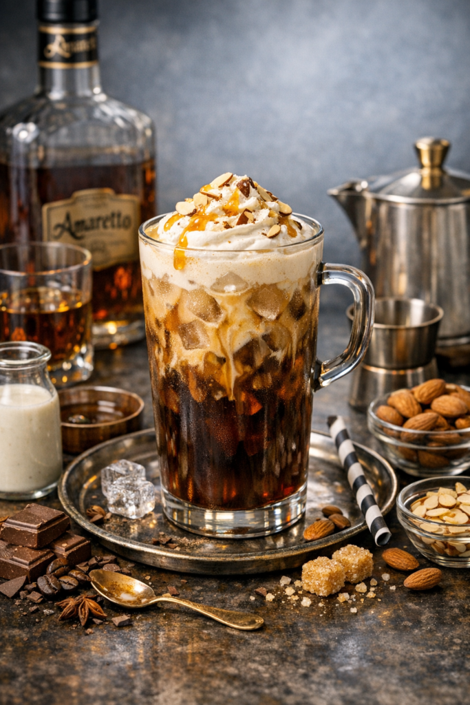 almond amaretto iced coffee