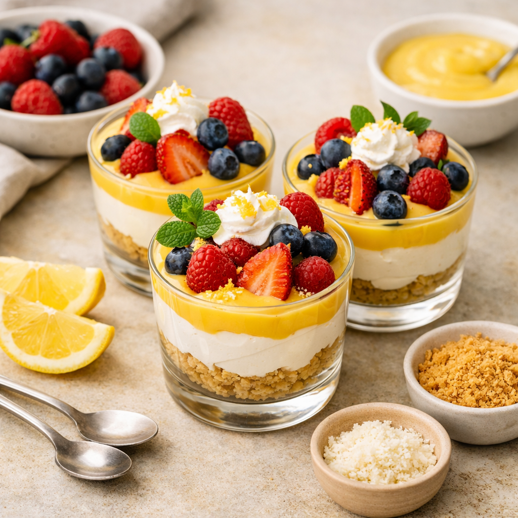 lemon mascarpone parfaits with fresh berries lemon mascarpone parfaits with fresh berries