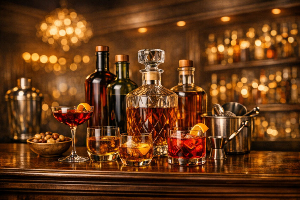 liquor aperitifs on the bar liquor aperitifs on the bar