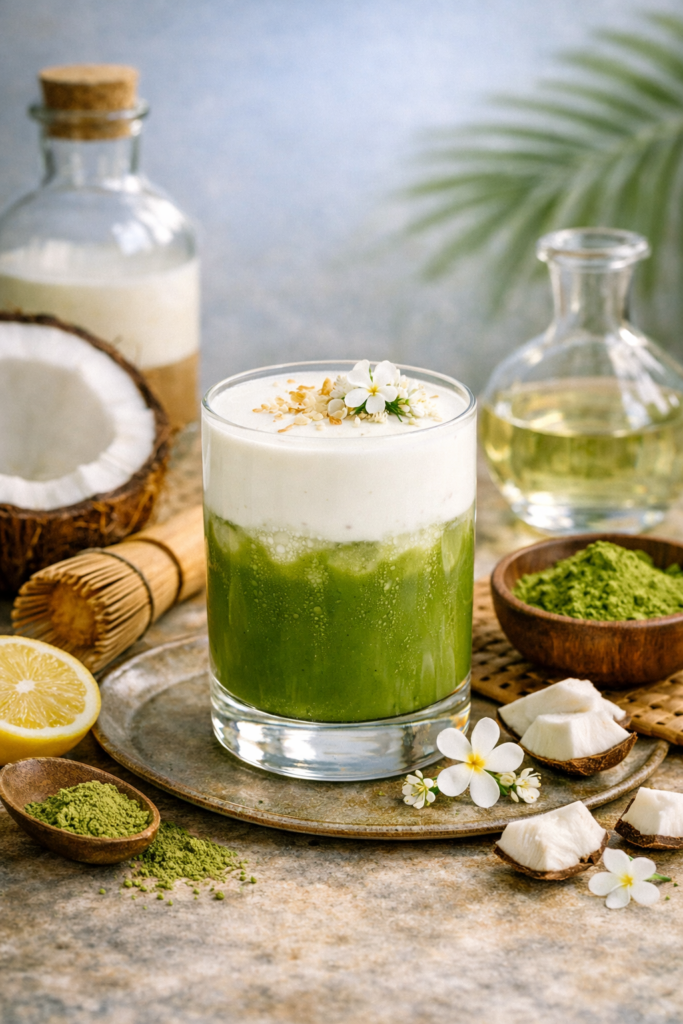 matcha coconut cream cocktail