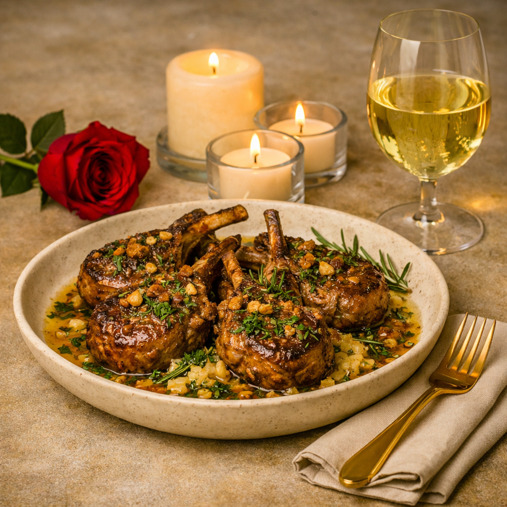 pan seared lamb chops with rosemary garlic butter